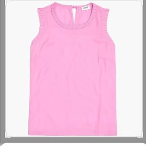 Jcrew Factory pink sleeveless top w/ pleated trim